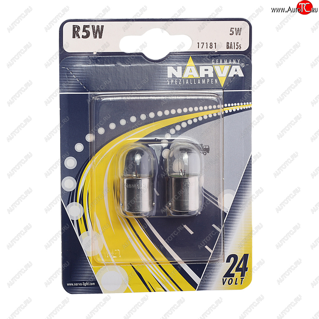 112 р. Лампа 24V R5W BA15s блистер (2шт.) NARVA NARVA 171814000  с доставкой в г. Воронеж