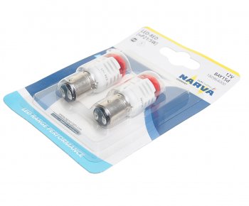 1 179 р. Лампа светодиодная 12V P215W 0.8W1.75W BAY15d блистер (2шт.) Red Range Performance LED NARVA NARVA 180964000  с доставкой в г. Воронеж. Увеличить фотографию 2