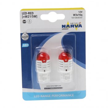 1 099 р. Лампа светодиодная 12V W215W 0.8W1.75W W3x16q блистер (2шт.) Red Range Perfomance LED NARVA NARVA 181064000  с доставкой в г. Воронеж. Увеличить фотографию 1