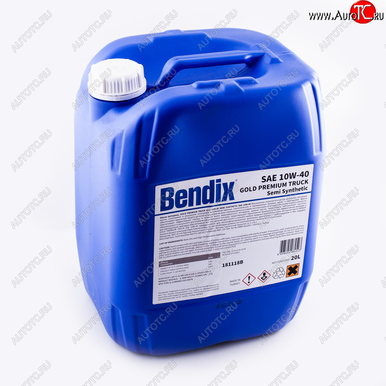 10 749 р. Масло дизельное GOLD PREMIUM TRUCK CI-4 10W40 п/синт.20л BENDIX BENDIX 181118b BENDIX 181118b  с доставкой в г. Воронеж