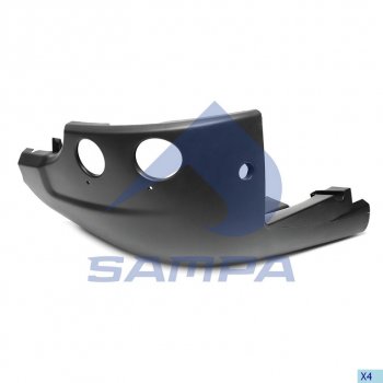 3 899 р. Бампер SCANIA R series CG,CR (10-) передний левая часть (круглые противотуманки) SAMPA SAMPA 18400289  с доставкой в г. Воронеж. Увеличить фотографию 1