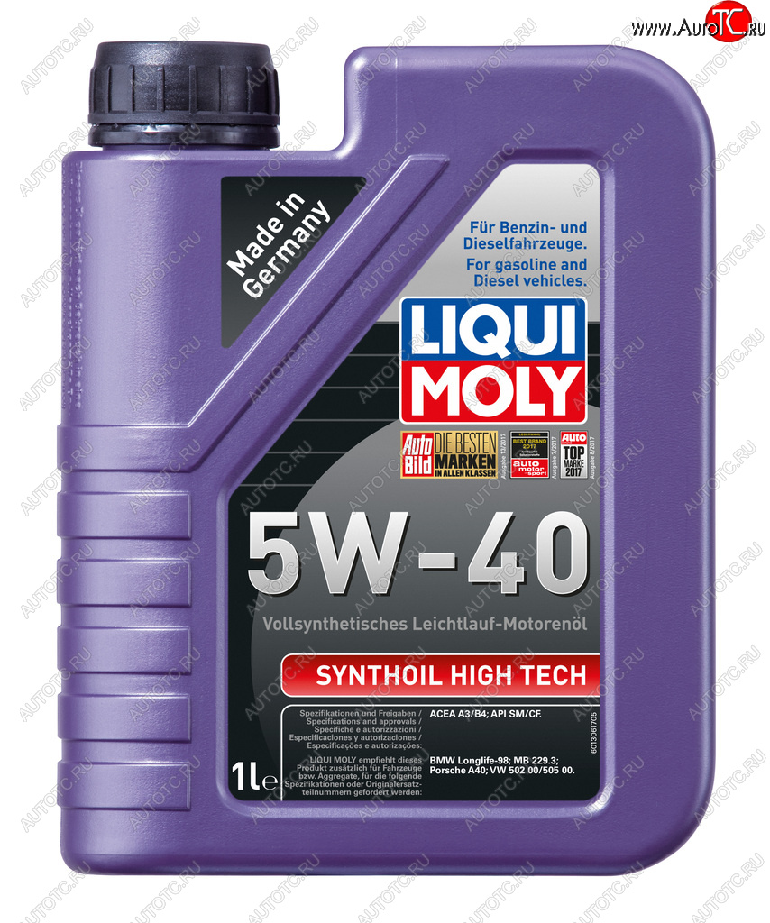 2 199 р. Масло моторное SYNTHOIL HIGH TECH 5W40 синт.1л LIQUI MOLY LIQUI MOLY 1855  с доставкой в г. Воронеж