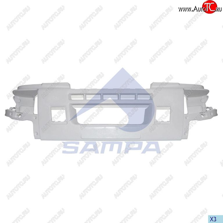 21 849 р. Бампер RENAULT Premium передний (белый пластик) SAMPA SAMPA 18800060  с доставкой в г. Воронеж