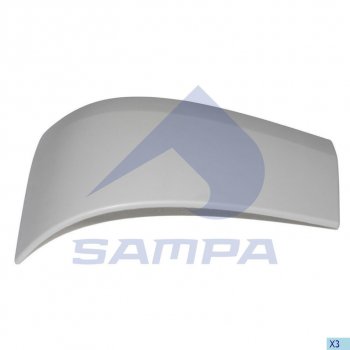 1 599 р. Накладка бампера RENAULT Premium переднего левая (угол) SAMPA SAMPA 18800097  с доставкой в г. Воронеж. Увеличить фотографию 1
