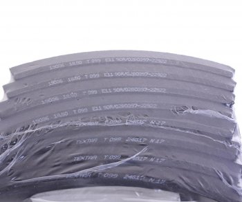 4 999 р. Накладка тормозной колодки FRUEHAUF (419x178) стандарт 96 отв. 6.35x15.9 L10  93685 (8шт.) TEXTAR TEXTAR 1903712  с доставкой в г. Воронеж. Увеличить фотографию 2