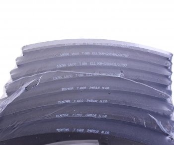 9 749 р. Накладка тормозной колодки VOLVO FH (410x175) стандарт 112 отв. 6.35x15.9 L10  93685 (8шт.) TEXTAR TEXTAR 1909002  с доставкой в г. Воронеж. Увеличить фотографию 2