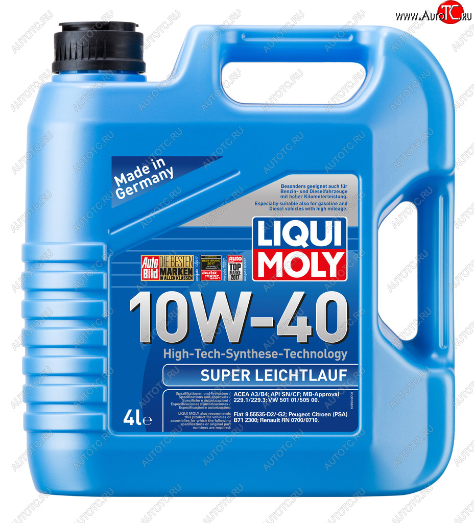5 249 р. Масло моторное SUPER LEICHTLAUF 10W40 псинт.4л LIQUI MOLY LIQUI MOLY 1916  с доставкой в г. Воронеж