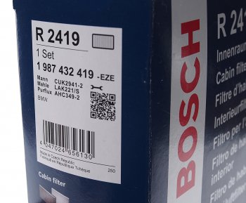 5 699 р. Фильтр воздушный салона BMW X5 (E70),X6 (E71) угольный (2шт.) BOSCH BOSCH 1987432419 BOSCH 1987432419  с доставкой в г. Воронеж. Увеличить фотографию 3