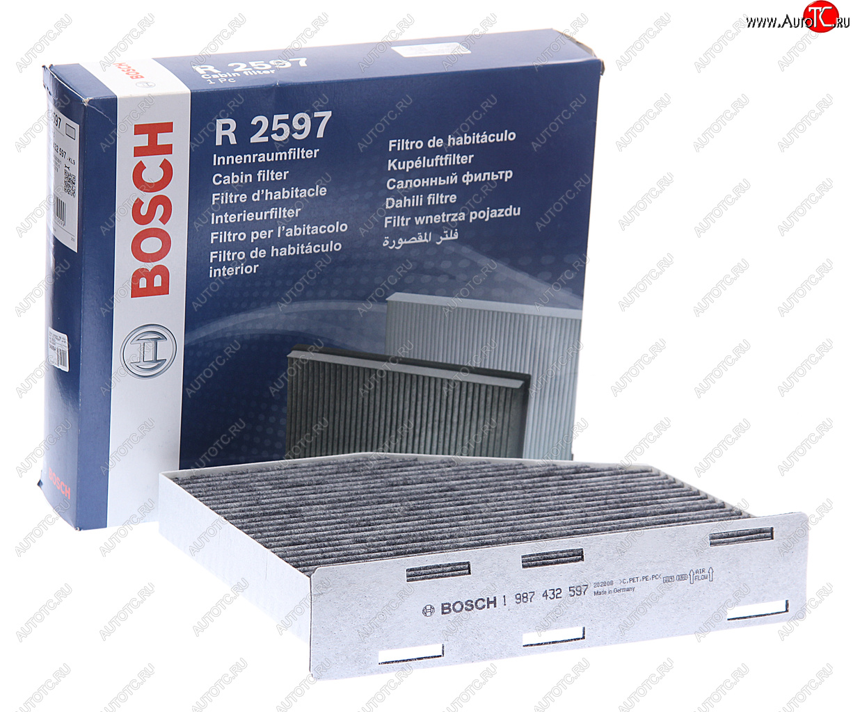 1 149 р. Фильтр воздушный салона VW Golf 5,Passat 6,Jetta 3 AUDI A3 SKODA Octavia (04-) угольный BOSCH BOSCH 1987432597  с доставкой в г. Воронеж