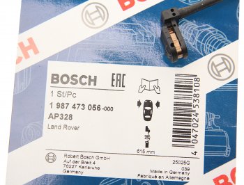 799 р. Датчик износа тормозных колодок LAND ROVER Range Rover (02-12) передний BOSCH BOSCH 1987473056 BOSCH 1987473056  с доставкой в г. Воронеж. Увеличить фотографию 2
