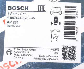 2 169 р. Комплект MERCEDES Vito монтажный колодок тормозных задних BOSCH BOSCH 1987474320  с доставкой в г. Воронеж. Увеличить фотографию 2