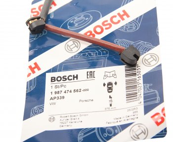 619 р. Датчик износа тормозных колодок VW Touareg (02-10) PORSCHE Cayenne (04-10) передний (1шт.) BOSCH BOSCH 1987474562 BOSCH 1987474562  с доставкой в г. Воронеж. Увеличить фотографию 2