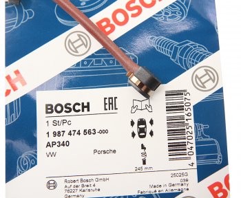 599 р. Датчик износа тормозных колодок VW Touareg AUDI Q7 задний BOSCH BOSCH 1987474563  с доставкой в г. Воронеж. Увеличить фотографию 2