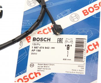 789 р. Датчик износа тормозных колодок BMW 3 (E46),Z4 (E85) передний BOSCH BOSCH 1987474943  с доставкой в г. Воронеж. Увеличить фотографию 2