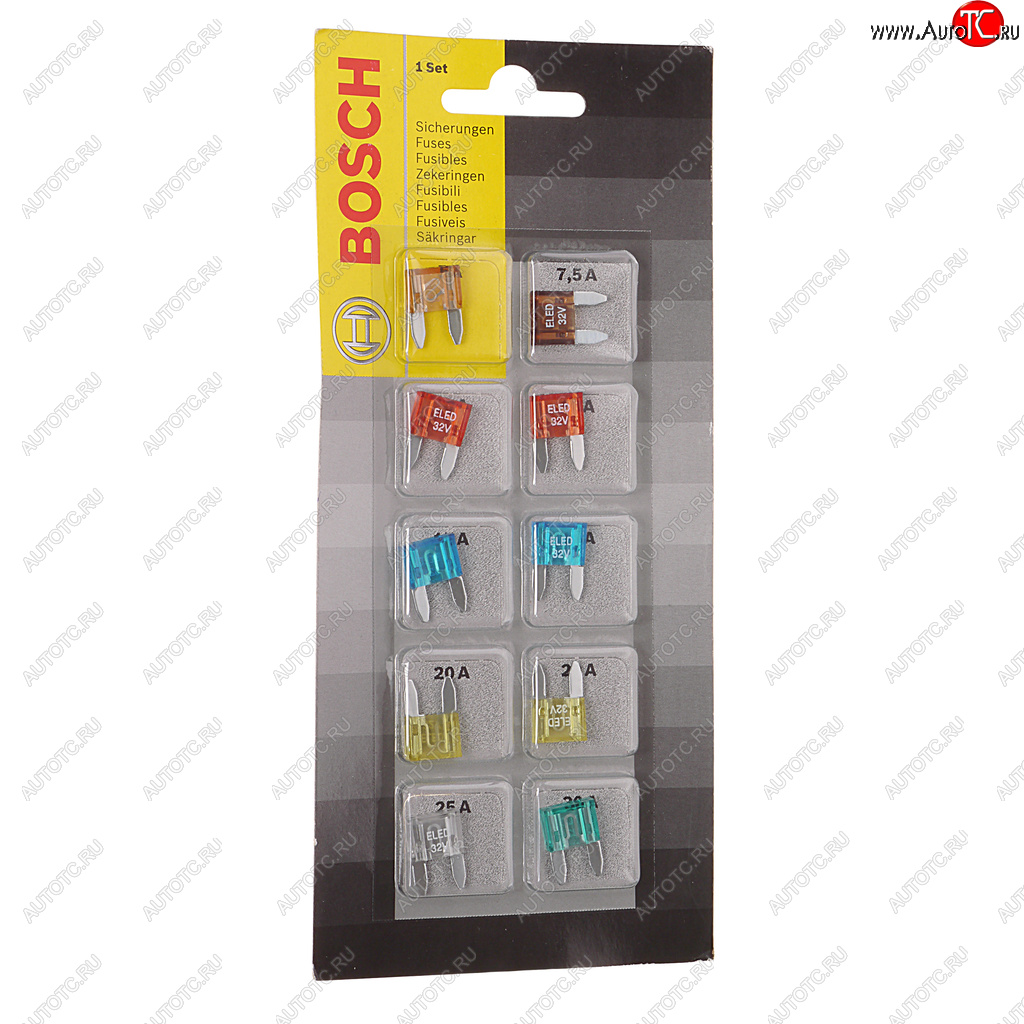 499 р. Предохранитель 5-30А флажковый MINI комплект 10шт. BOSCH BOSCH 1987529038  с доставкой в г. Воронеж