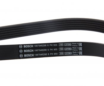 849 р. Ремень приводной поликлиновой 6PK955 HYUNDAI Elantra (06-),i20,i30 KIA Cerato генератора BOSCH BOSCH 1987946298  с доставкой в г. Воронеж. Увеличить фотографию 2