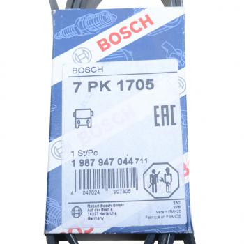 1 959 р. Ремень приводной поликлиновой 7PK1705 HYUNDAI HD35 (17-) дв.D4CB BOSCH BOSCH 1987947044  с доставкой в г. Воронеж. Увеличить фотографию 4