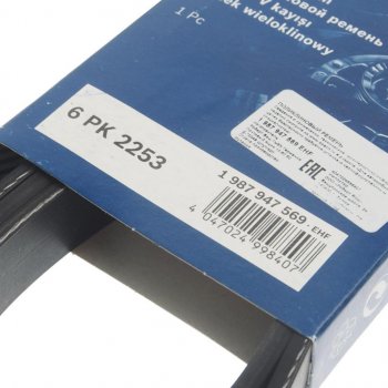 2 059 р. Ремень приводной поликлиновой 6PK2253 BOSCH BOSCH 1987947569 BOSCH 1987947569  с доставкой в г. Воронеж. Увеличить фотографию 2