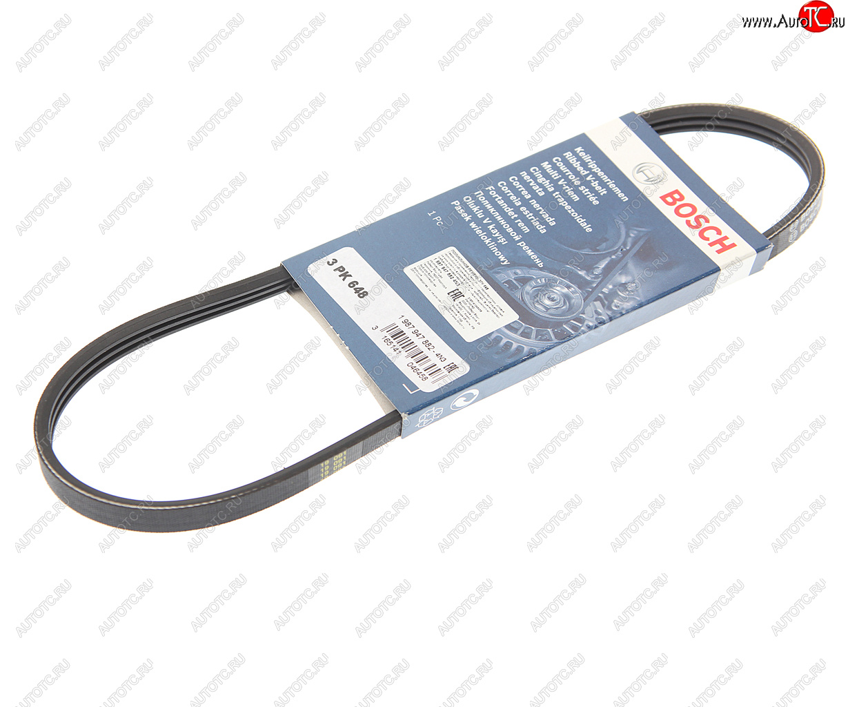 559 р. Ремень приводной поликлиновой 3PK648 FORD Maverick (01-08) BOSCH BOSCH 1987947882  с доставкой в г. Воронеж
