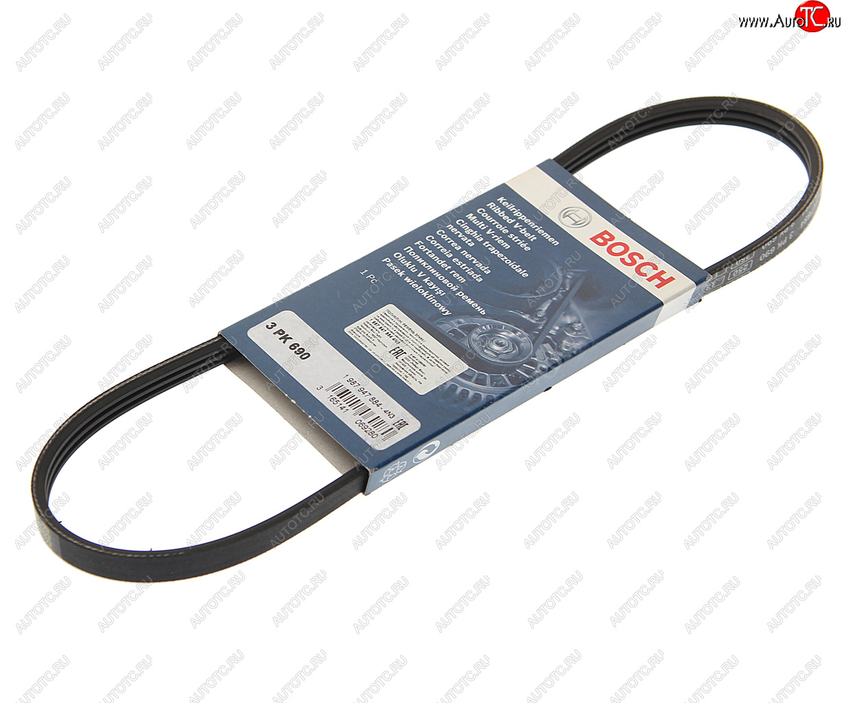 389 р. Ремень приводной поликлиновой 3PK690 BOSCH BOSCH 1987947884  с доставкой в г. Воронеж