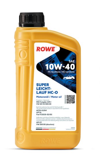 1 059 р. Масло моторное HIGHTEC SUPER LEICHTLAUF A3B4SNCF 10W40 синт.1л ROWE ROWE 20058-0010-99  с доставкой в г. Воронеж. Увеличить фотографию 3
