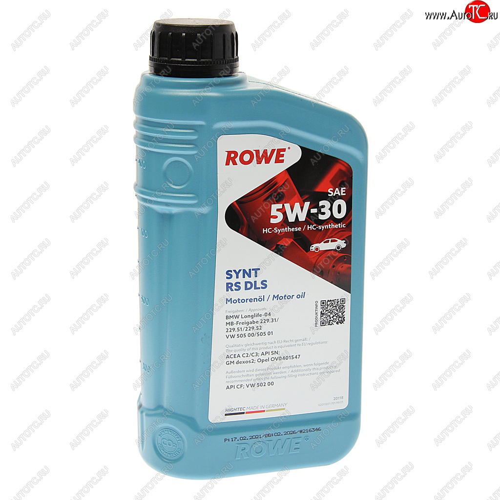 1 899 р. Масло моторное HIGHTEC SYNT RS DLS SNCFC2C3 5W30 синт.1л ROWE ROWE 20118-0010-99  с доставкой в г. Воронеж