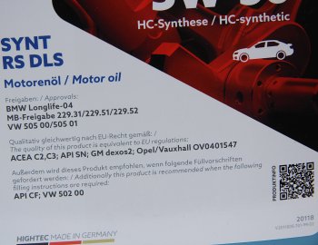 6 849 р. Масло моторное HIGHTEC SYNT RS DLS SNCFC2C3 5W30 синт.4л ROWE ROWE 20118-0040-99  с доставкой в г. Воронеж. Увеличить фотографию 2