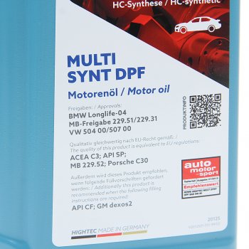 2 199 р. Масло моторное HIGHTEC MULTI SYNT DPF SPC3 5W30 синт.1л ROWE ROWE 20125-0010-99  с доставкой в г. Воронеж. Увеличить фотографию 2