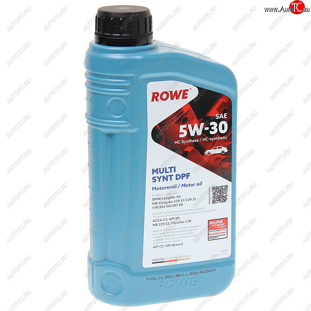 2 199 р. Масло моторное HIGHTEC MULTI SYNT DPF SPC3 5W30 синт.1л ROWE ROWE 20125-0010-99  с доставкой в г. Воронеж