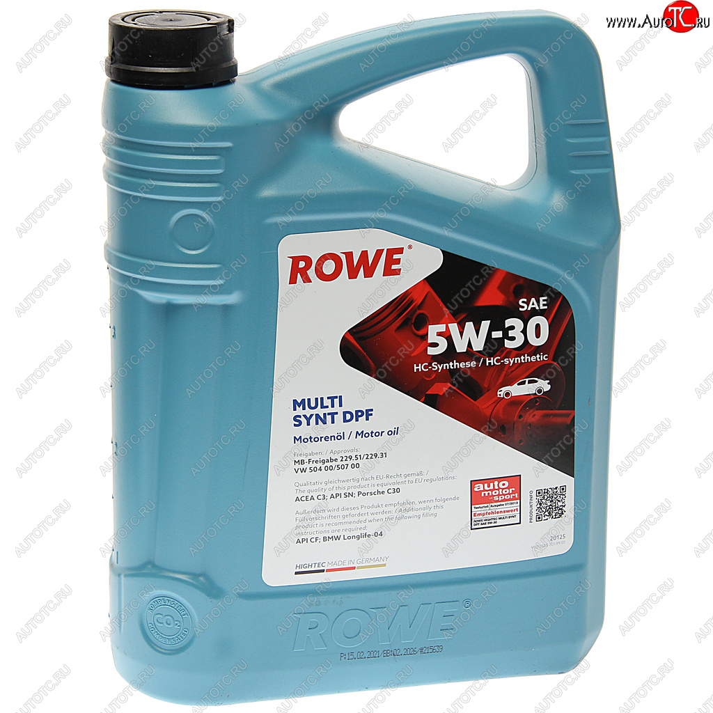 7 899 р. Масло моторное HIGHTEC MULTI SYNT DPF SPC3 5W30 синт.4л ROWE ROWE 20125-0040-99  с доставкой в г. Воронеж