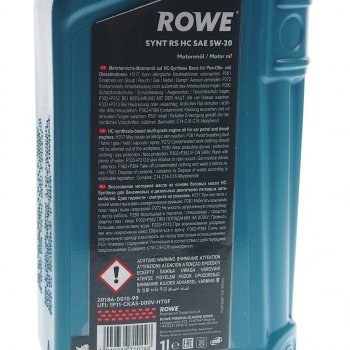 1 489 р. Масло моторное HIGHTEC SYNT RS A1B1 5W20 синт.1л ROWE ROWE 20186-0010-99  с доставкой в г. Воронеж. Увеличить фотографию 3