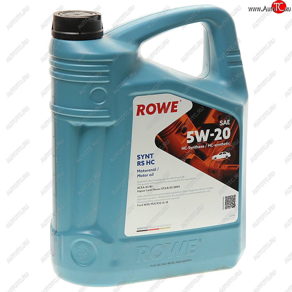 6 199 р. Масло моторное HIGHTEC SYNT RS A1B1 5W20 синт.5л ROWE ROWE 20186-0050-99  с доставкой в г. Воронеж