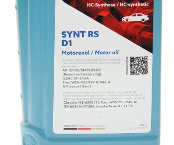 1 449 р. Масло моторное HIGHTEC SYNT RS D1 SPRCSNGF-56A 5W30 синт.1л ROWE ROWE 20212-0010-99  с доставкой в г. Воронеж. Увеличить фотографию 2