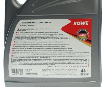 6 749 р. Масло моторное ESSENTIAL MULTI LLP 5W30 синт.4л ROWE ROWE 20238-453-2a  с доставкой в г. Воронеж. Увеличить фотографию 2
