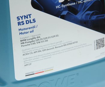 6 999 р. Масло моторное HIGHTEC SYNT RS DLS SN/CF/C2/C3 5W40 синт.5л ROWE ROWE 20307-0050-99 ROWE 20307-0050-99  с доставкой в г. Воронеж. Увеличить фотографию 3
