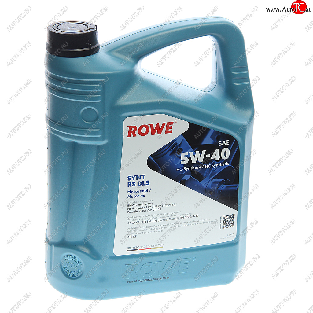 6 999 р. Масло моторное HIGHTEC SYNT RS DLS SN/CF/C2/C3 5W40 синт.5л ROWE ROWE 20307-0050-99 ROWE 20307-0050-99  с доставкой в г. Воронеж