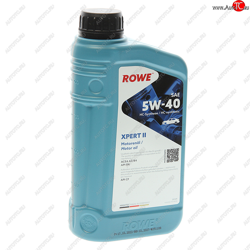 1 239 р. Масло моторное HIGHTEC EXPERT II 5W40 синт.1л ROWE ROWE 20329-0010-99  с доставкой в г. Воронеж