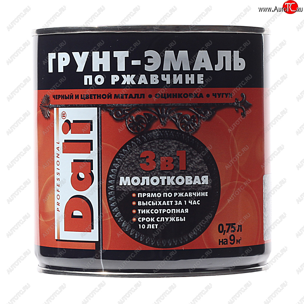 1 199 р. Грунт-эмаль по ржавчине серебристый молотковый 0.75л DALI DALI 20407  с доставкой в г. Воронеж