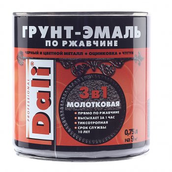 1 199 р. Грунт-эмаль по ржавчине черный молотковый 0.75л DALI DALI 20409  с доставкой в г. Воронеж. Увеличить фотографию 1