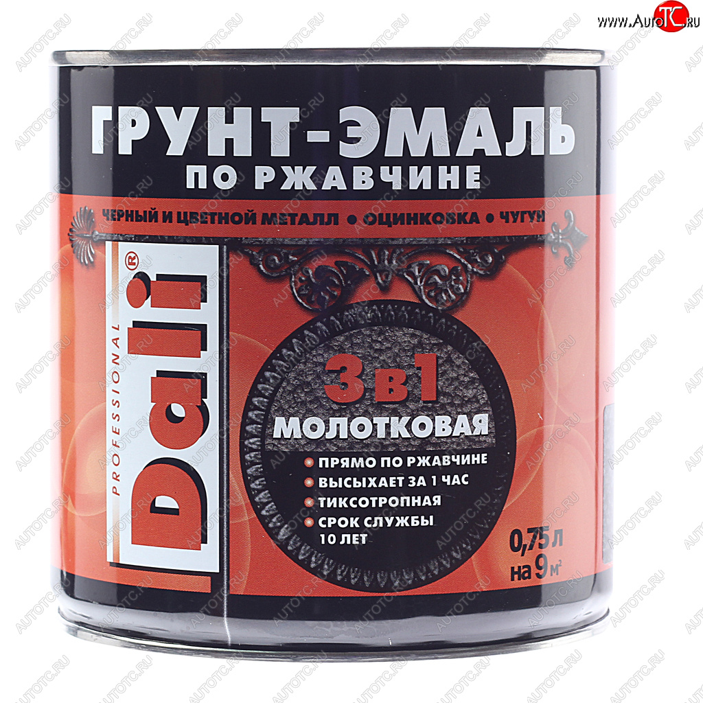 1 199 р. Грунт-эмаль по ржавчине черный молотковый 0.75л DALI DALI 20409  с доставкой в г. Воронеж