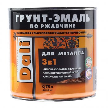 979 р. Грунт-эмаль по ржавчине серебристый алюминий RAL9006 0.75л DALI DALI 20482  с доставкой в г. Воронеж. Увеличить фотографию 1