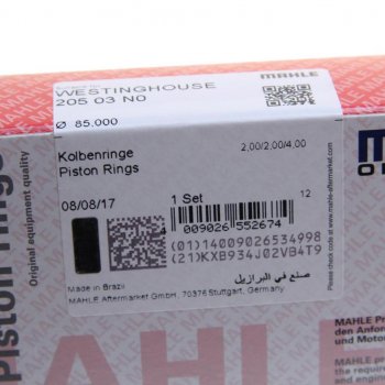 1 869 р. Кольца поршневые DAF компрессора d=85.00 (на 1 поршень) MAHLE MAHLE 20503n0  с доставкой в г. Воронеж. Увеличить фотографию 3