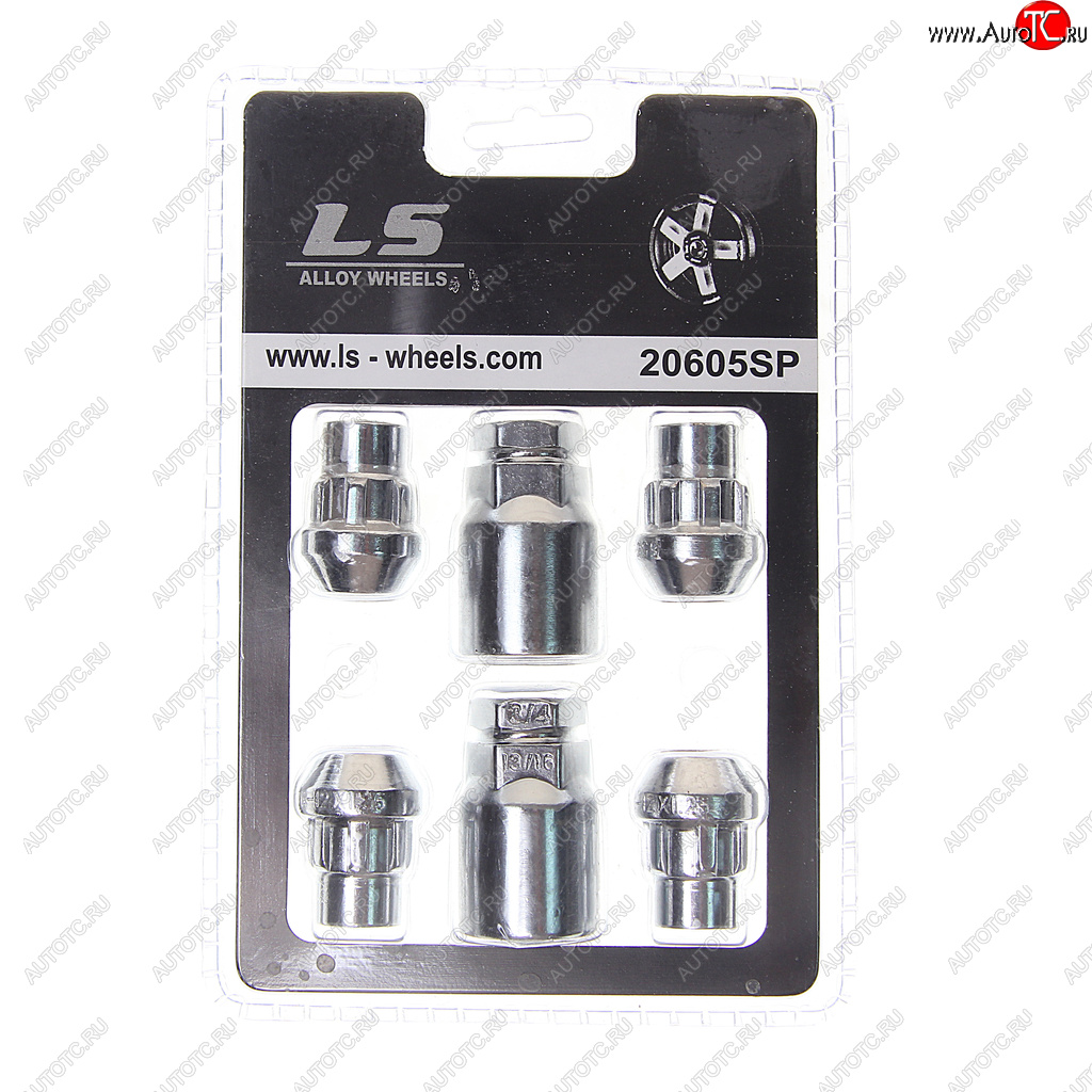 979 р. Гайка колеса М12х1.25х32 секретки конус закрытая 2 ключа LS WHEELS LS WHEELS 20605sp  с доставкой в г. Воронеж