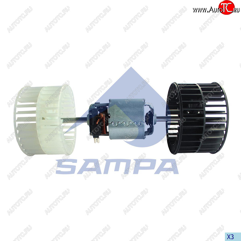 3 599 р. Мотор отопителя MERCEDES MAN c крыльчатками SAMPA SAMPA 206.086  с доставкой в г. Воронеж