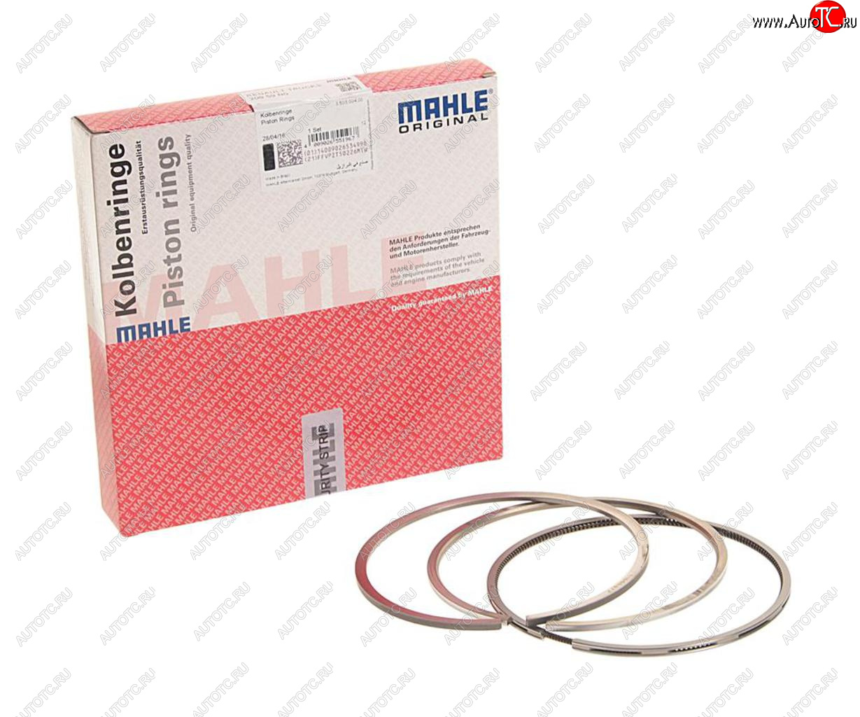 4 099 р. Кольца поршневые RENAULT (DCi11MIDR062356) d=123.03 (на 1 поршень) MAHLE MAHLE 20959n0  с доставкой в г. Воронеж