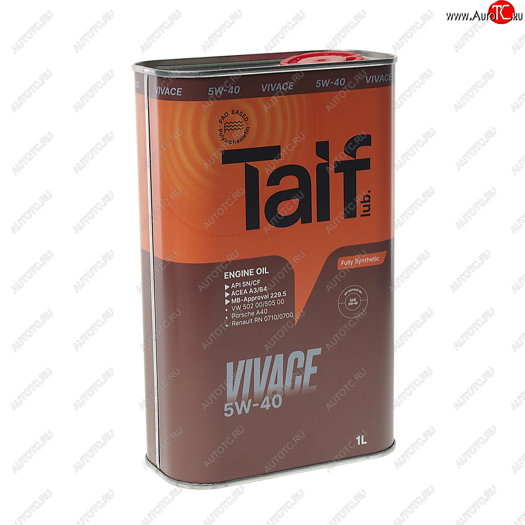 699 р. Масло моторное VIVACE PAO 5W40 SNCFA3B4 синт.1л TAIF TAIF 211025  с доставкой в г. Воронеж