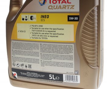 5 349 р. Масло моторное QUARTZ INEO ECS 5W30 синт.5л TOTAL TOTAL 213683  с доставкой в г. Воронеж. Увеличить фотографию 3