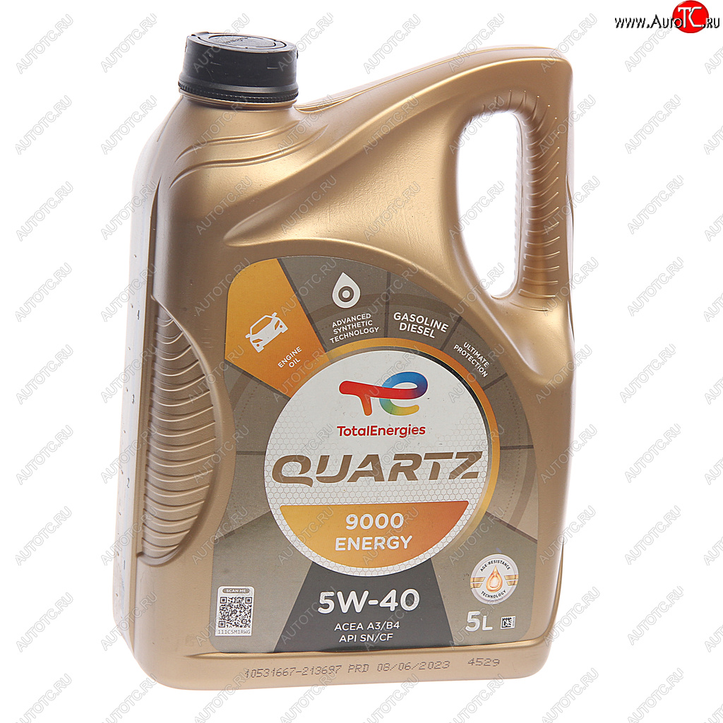 4 999 р. Масло моторное QUARTZ 9000 ENERGY 5W40 синт.5л TOTAL TOTAL 213697  с доставкой в г. Воронеж