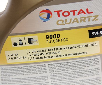 5 899 р. Масло моторное QUARTZ 9000 FUTURE FGC 5W30 синт.5л TOTAL TOTAL 214291  с доставкой в г. Воронеж. Увеличить фотографию 2