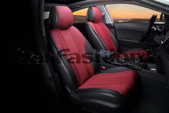 2 849 р. Накидка на сиденье экокожа-твид черно-красная (4 предм.) (2шт.) Grand CARFASHION CARFASHION 21840  с доставкой в г. Воронеж. Увеличить фотографию 1